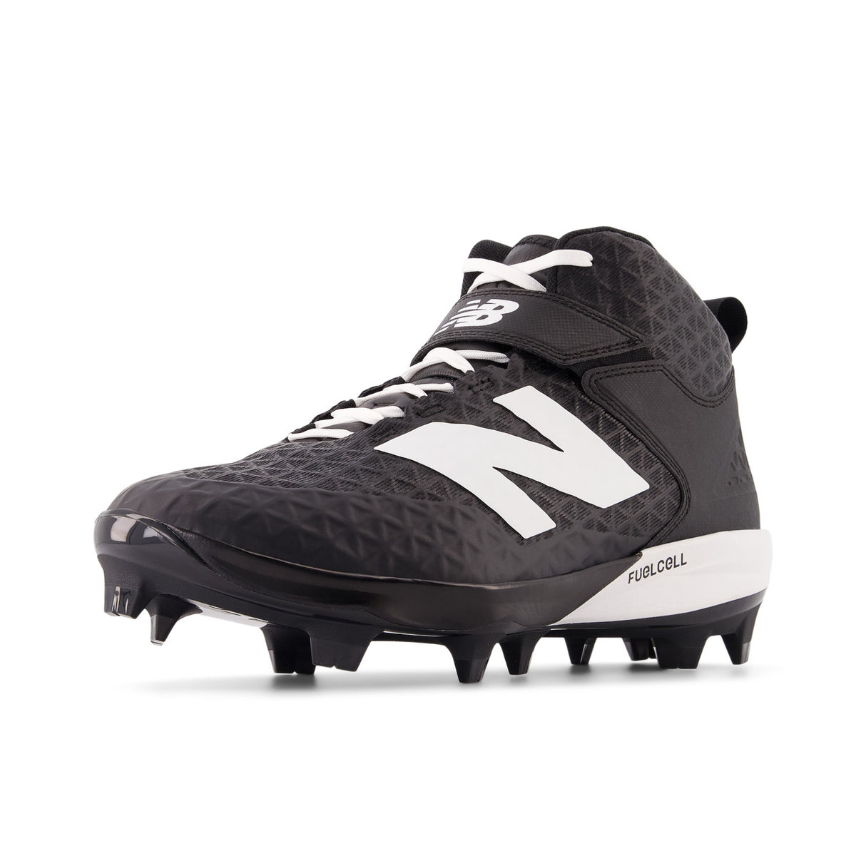 New Balance Men's FuelCell 4040 V8 Mid-Molded Baseball Cleats - Black / Optic White - PM4040K8