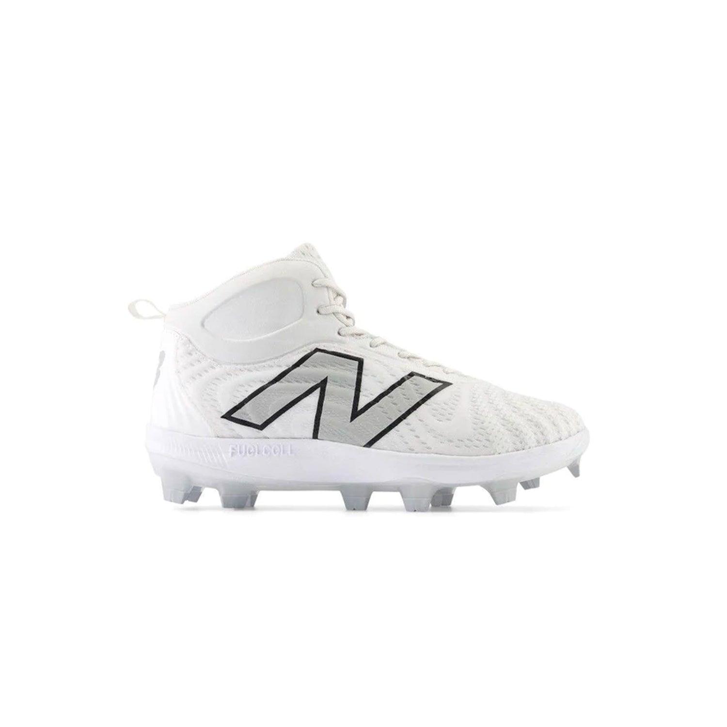 New Balance Men's FuelCell 4040 V7 Mid-Molded Baseball Cleats - White / Raincloud - PM4040W7 - Smash It Sports