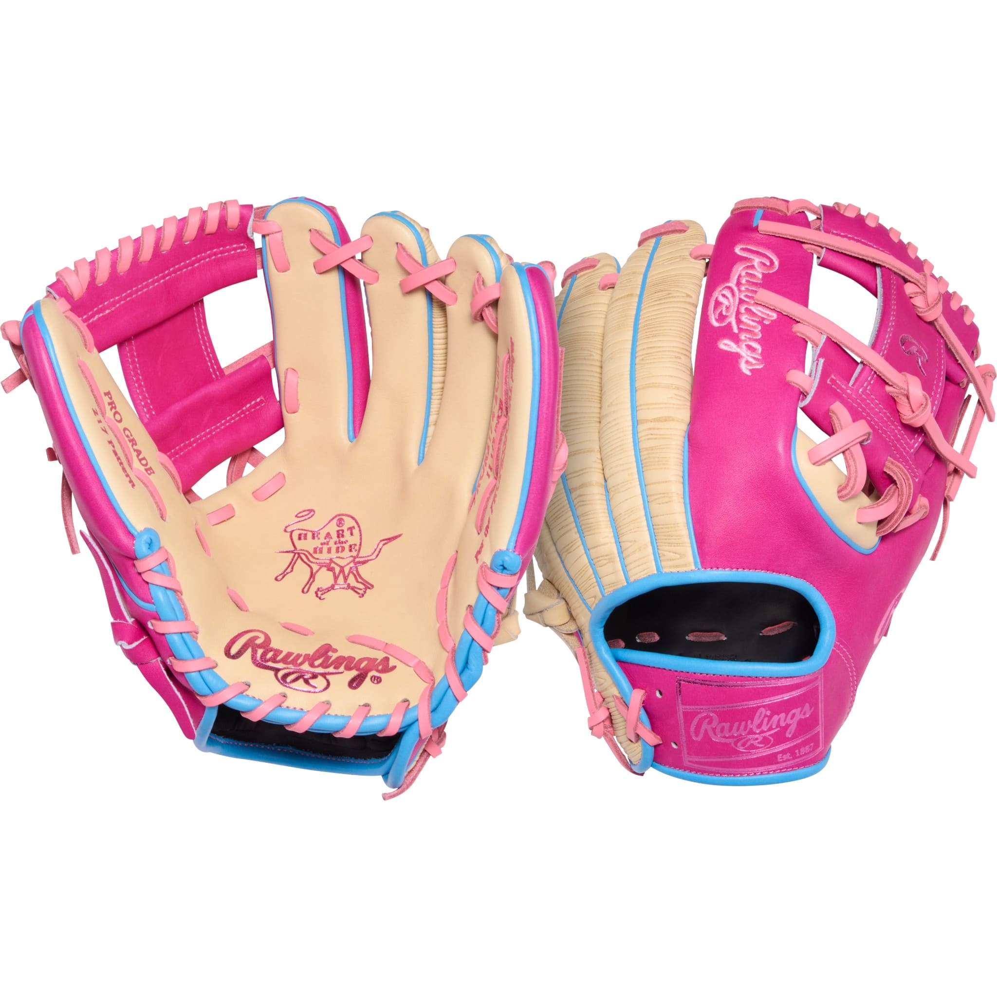 Rawlings Heart of the Hide ColorSync 10 Woodgrain Pink 11.5
