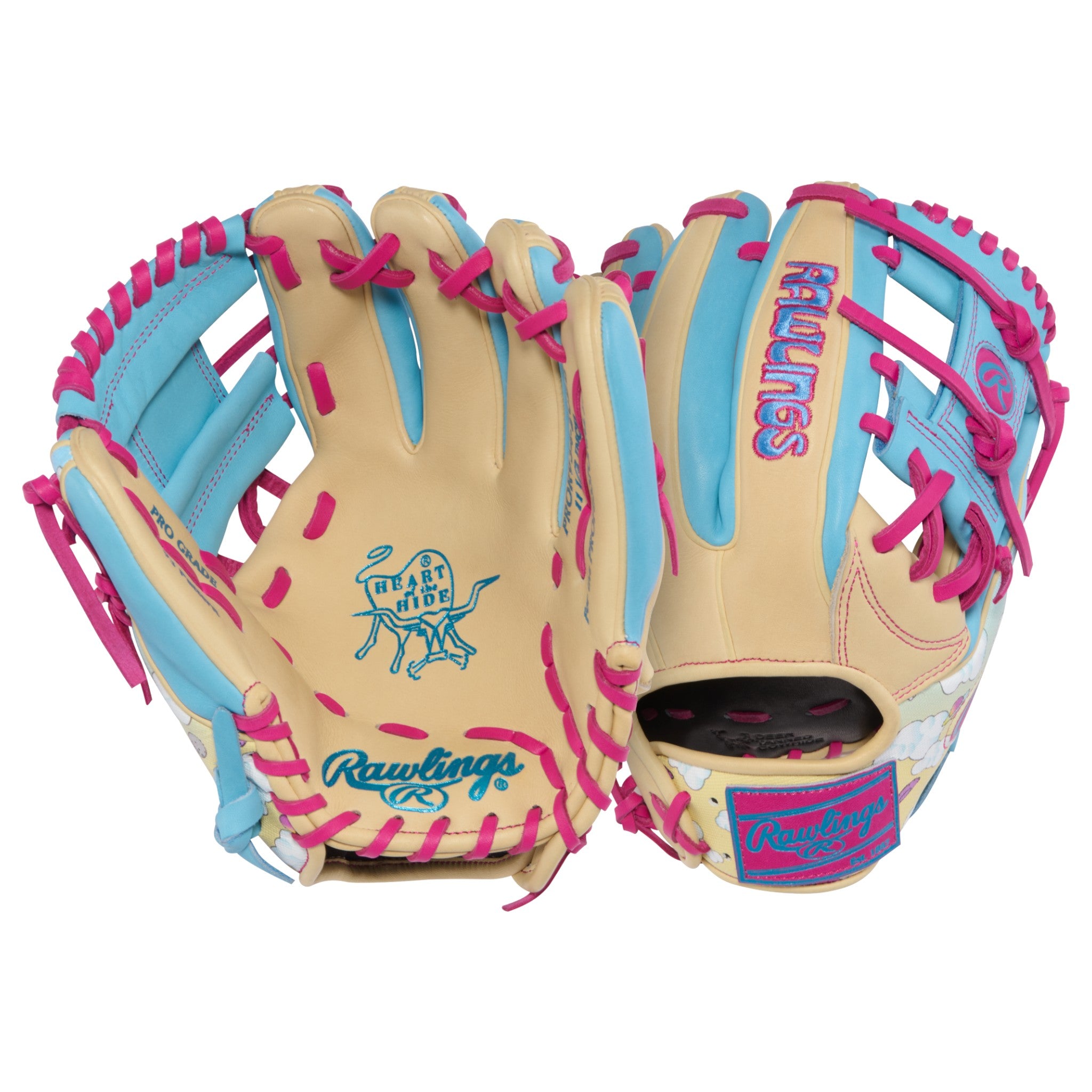 Rawlings Icon Fest Heart of the Hide Camel/Columbia Blue 11.5