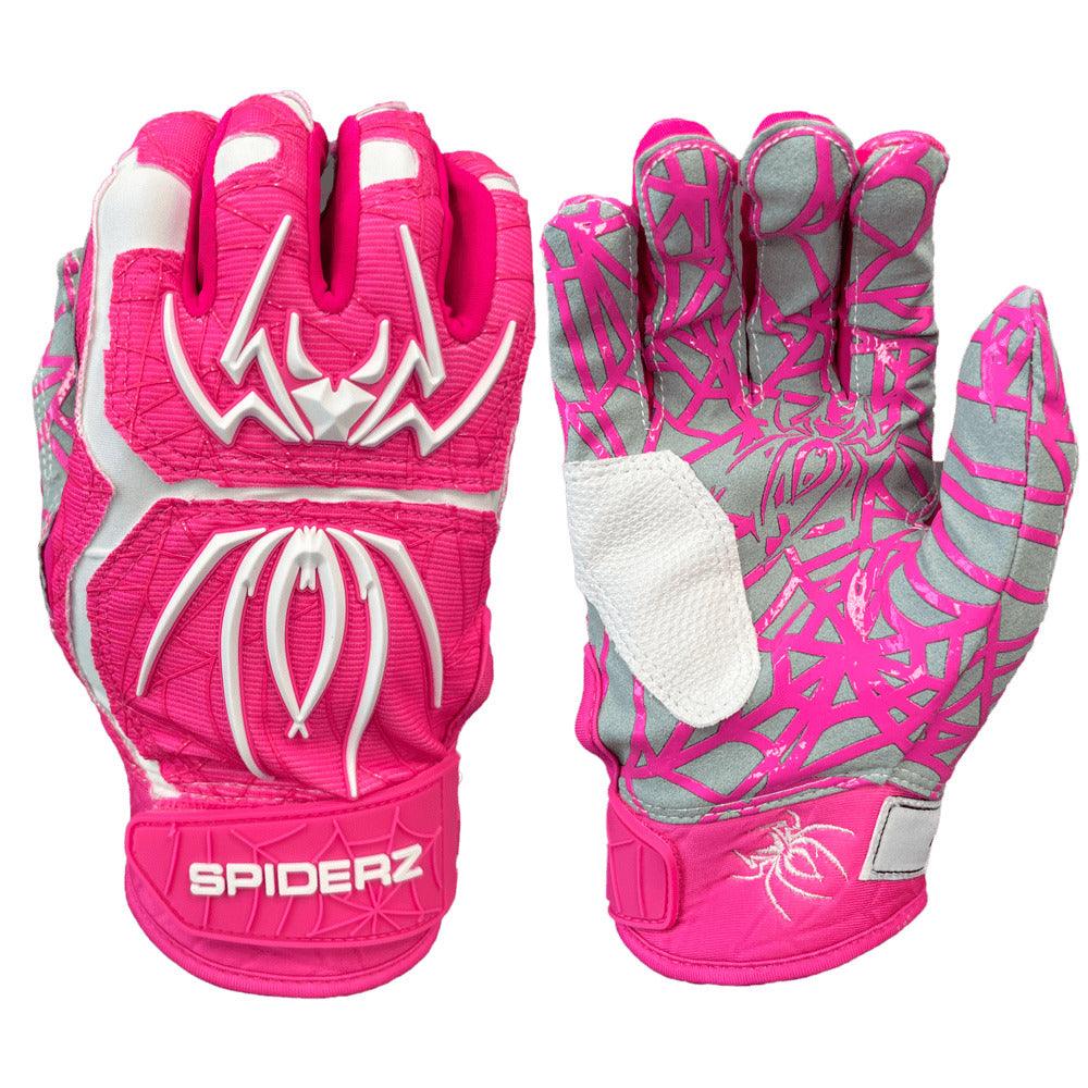 Spiderz HYBRID Batting Gloves - Pink/White - Smash It Sports