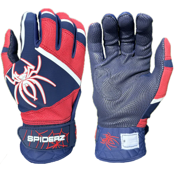 Spiderz Pro Premier Batting Gloves - Navy Blue/Red/White