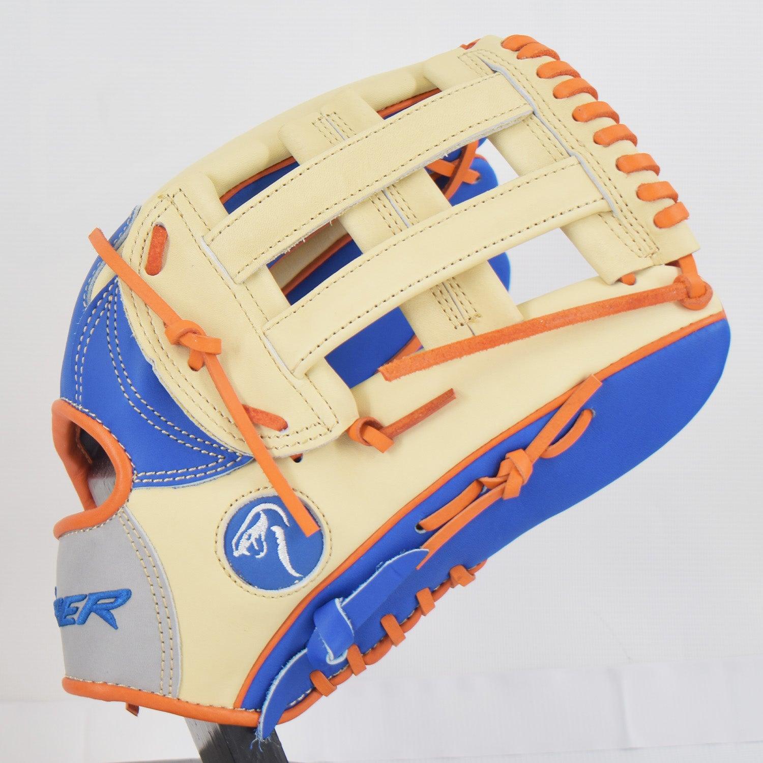 Viper Japanese Kip Leather Slowpitch Softball Fielding Glove Royal/Tan/Orange/Grey - Smash It Sports