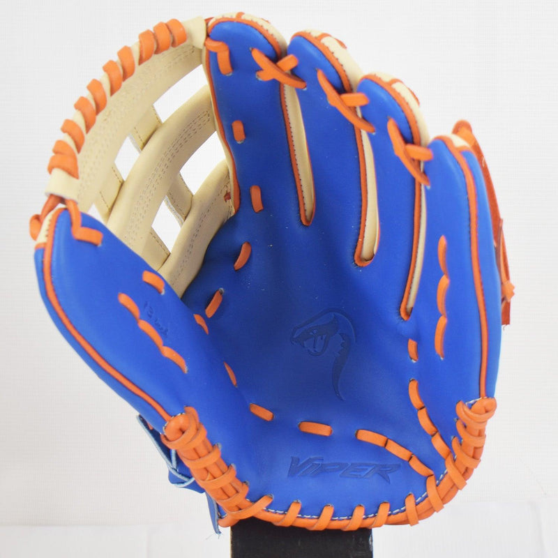 Viper Japanese Kip Leather Slowpitch Softball Fielding Glove Royal/Tan/Orange/Grey - Smash It Sports