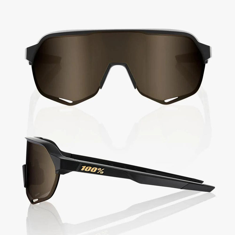 100 Percent Sunglasses - S2 - Matte Black - Soft Gold Mirror Lens