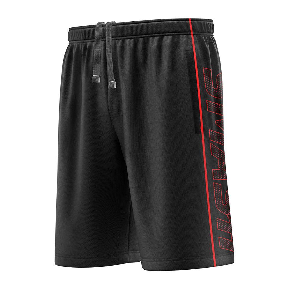 SIS Microfiber Shorts (Black/Red) - Smash It Sports