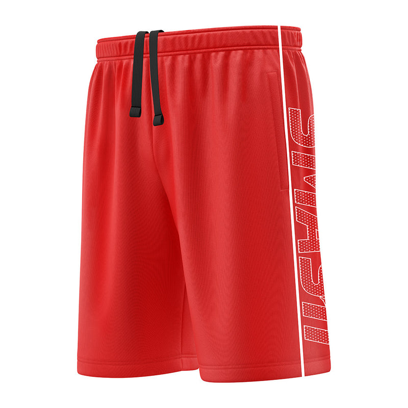 SIS Microfiber Shorts (Red/White) - Smash It Sports