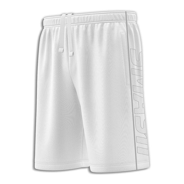 SIS Microfiber Shorts (White/Grey) - Smash It Sports