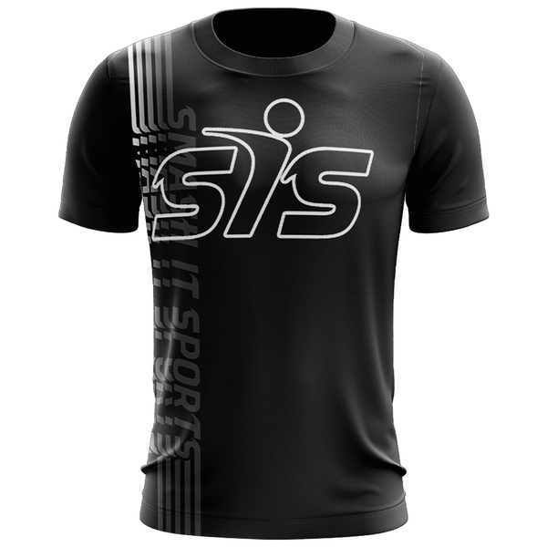 Smash It Sports EVO-Tech Short Sleeve Shirt - Black/White Repeat Logo - Smash It Sports