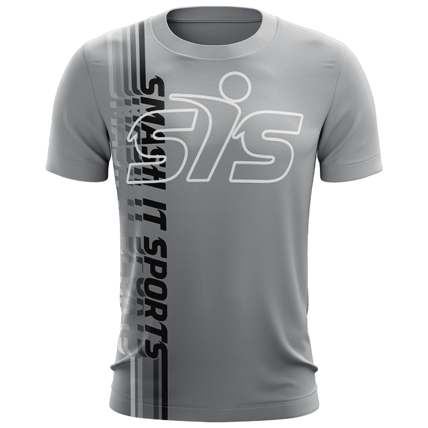 Smash It Sports EVO-Tech Short Sleeve Shirt - Gray Fade Repeat Logo - Smash It Sports