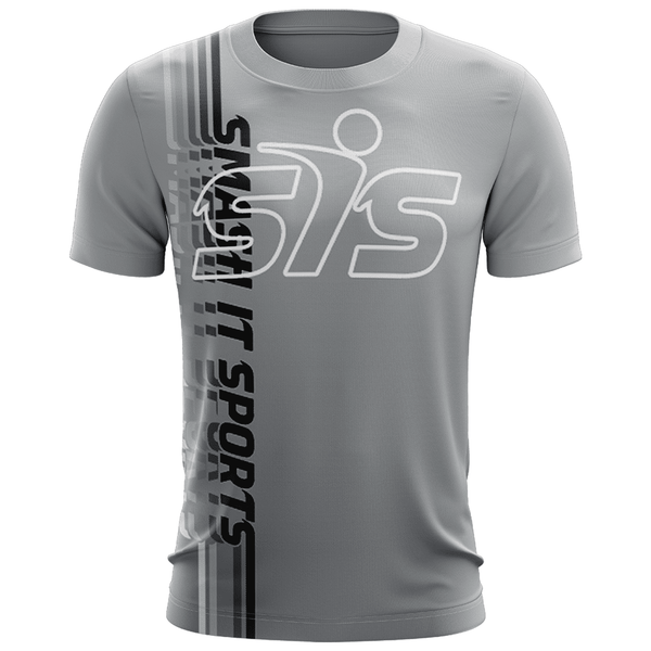 Smash It Sports EVO-Tech Short Sleeve Shirt - Gray Fade Repeat Logo - Smash It Sports
