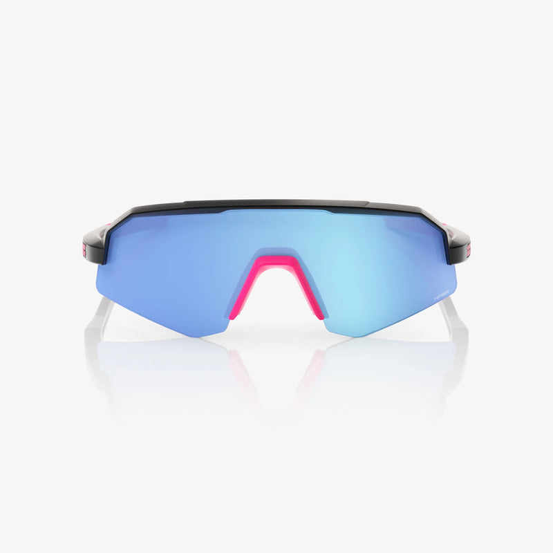 100 Percent Sunglasses - SLENDALE Youth - Matte Black/Pink - HiPER Blue Mirror