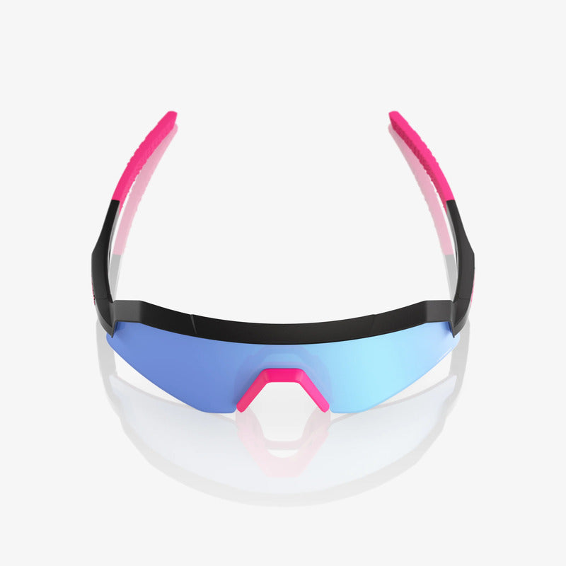 100 Percent Sunglasses - SLENDALE Youth - Matte Black/Pink - HiPER Blue Mirror