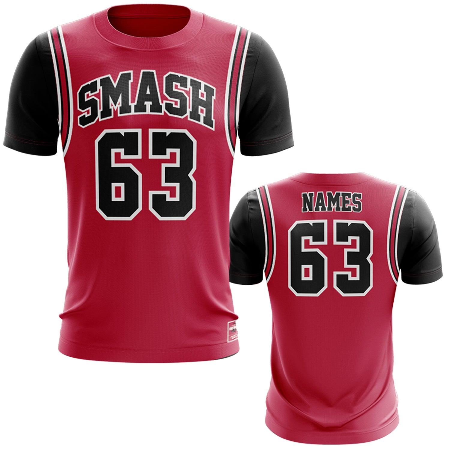 SMASH Basketball Short Sleeve Shirt - Red (Customized Buy-In) - Smash It Sports