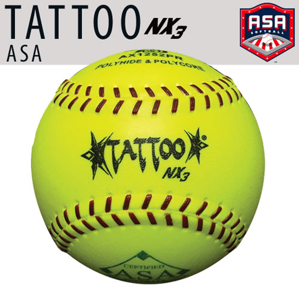 AD Starr Tattoo NX3 52/300 USA/ASA 12" Slowpitch Softballs - USAX1252PR