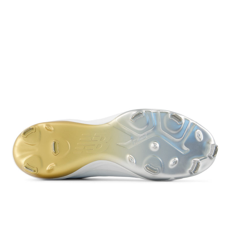 New Balance Women's FuelCell FUSE v5 Metal Fastpitch Softball Cleats - White / Gold - SMFUSEE5
