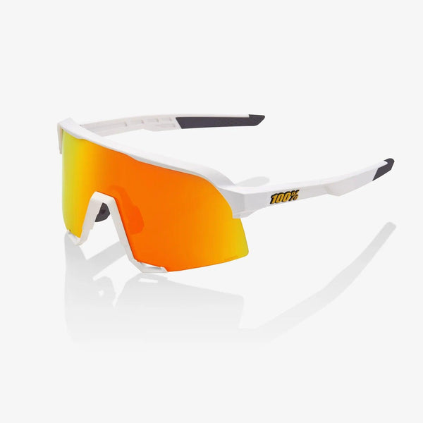 100 Percent Sunglasses - S3 - Soft Tact White - HiPER® Red Multilayer Mirror Lens - Smash It Sports