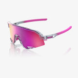 100 Percent Sunglasses - SLENDALE - Polished Translucent Grey - Purple Multilayer Mirror Lens