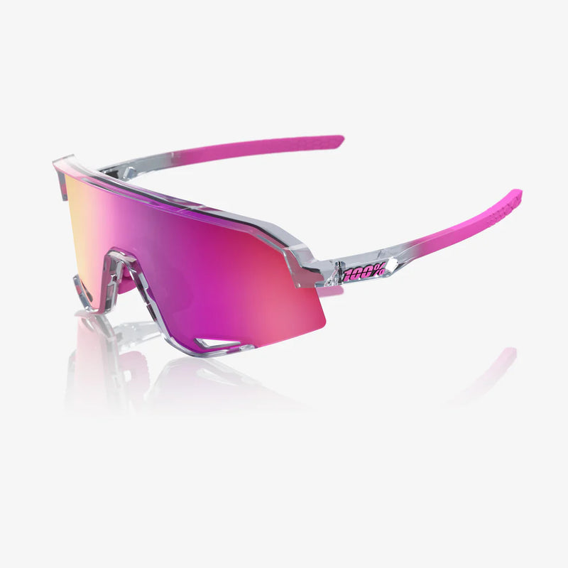 100 Percent Sunglasses - SLENDALE - Polished Translucent Grey - Purple Multilayer Mirror Lens