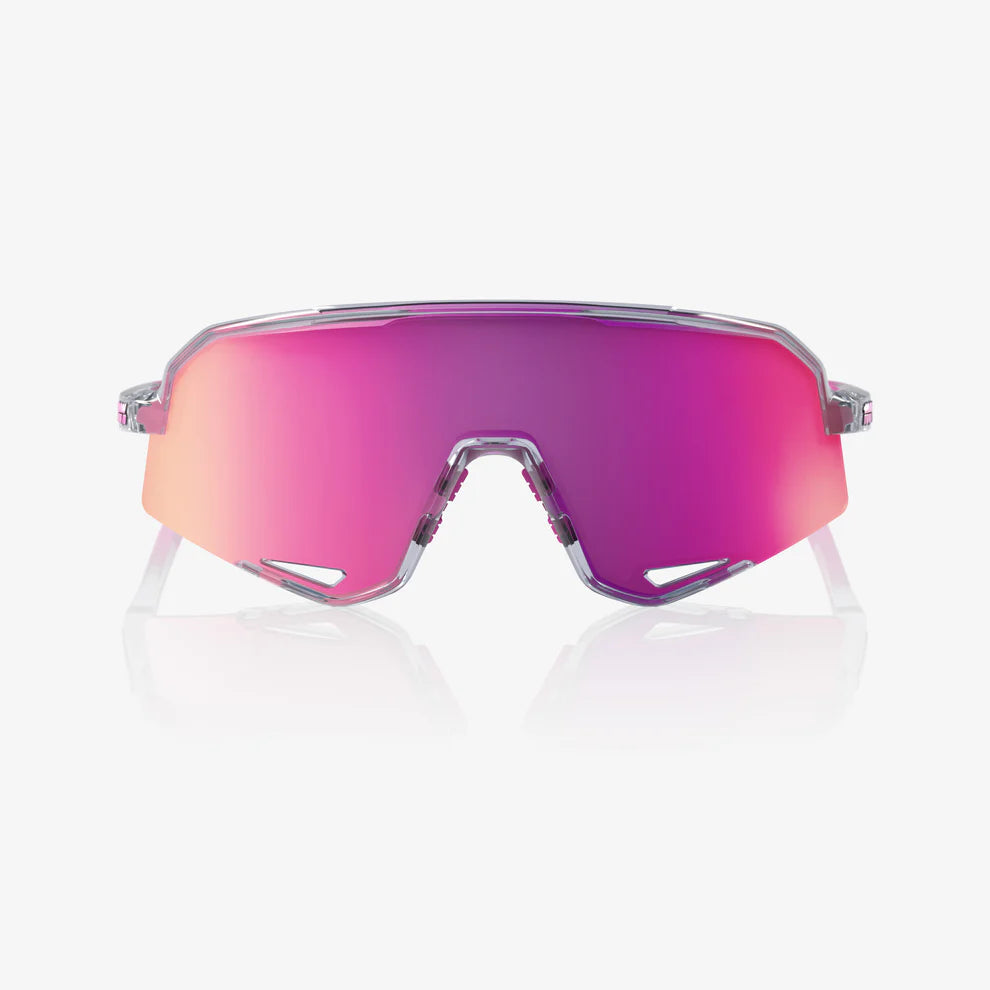 100 Percent Sunglasses - SLENDALE - Polished Translucent Grey - Purple Multilayer Mirror Lens