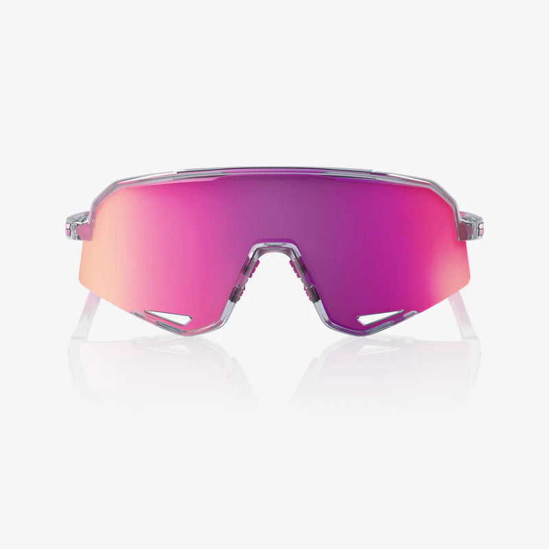 100 Percent Sunglasses - SLENDALE - Polished Translucent Grey - Purple Multilayer Mirror Lens