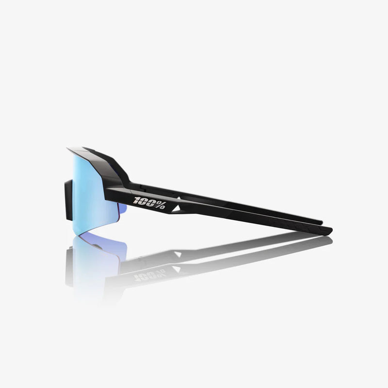 100 Percent Sunglasses - SLENDALE Youth - Matte Black - HiPER Blue Multilayer Mirror Lens