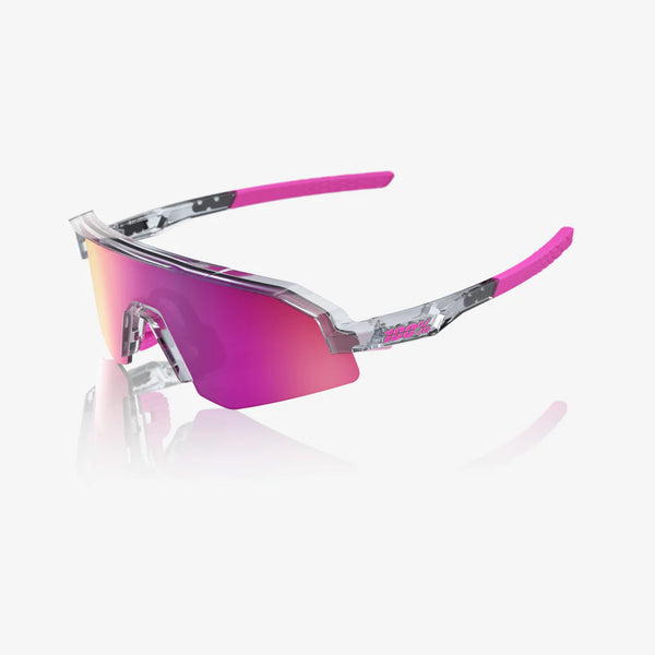 100 Percent Sunglasses - SLENDALE Youth - Polished Translucent Grey - Purple Multilayer Mirror Lens