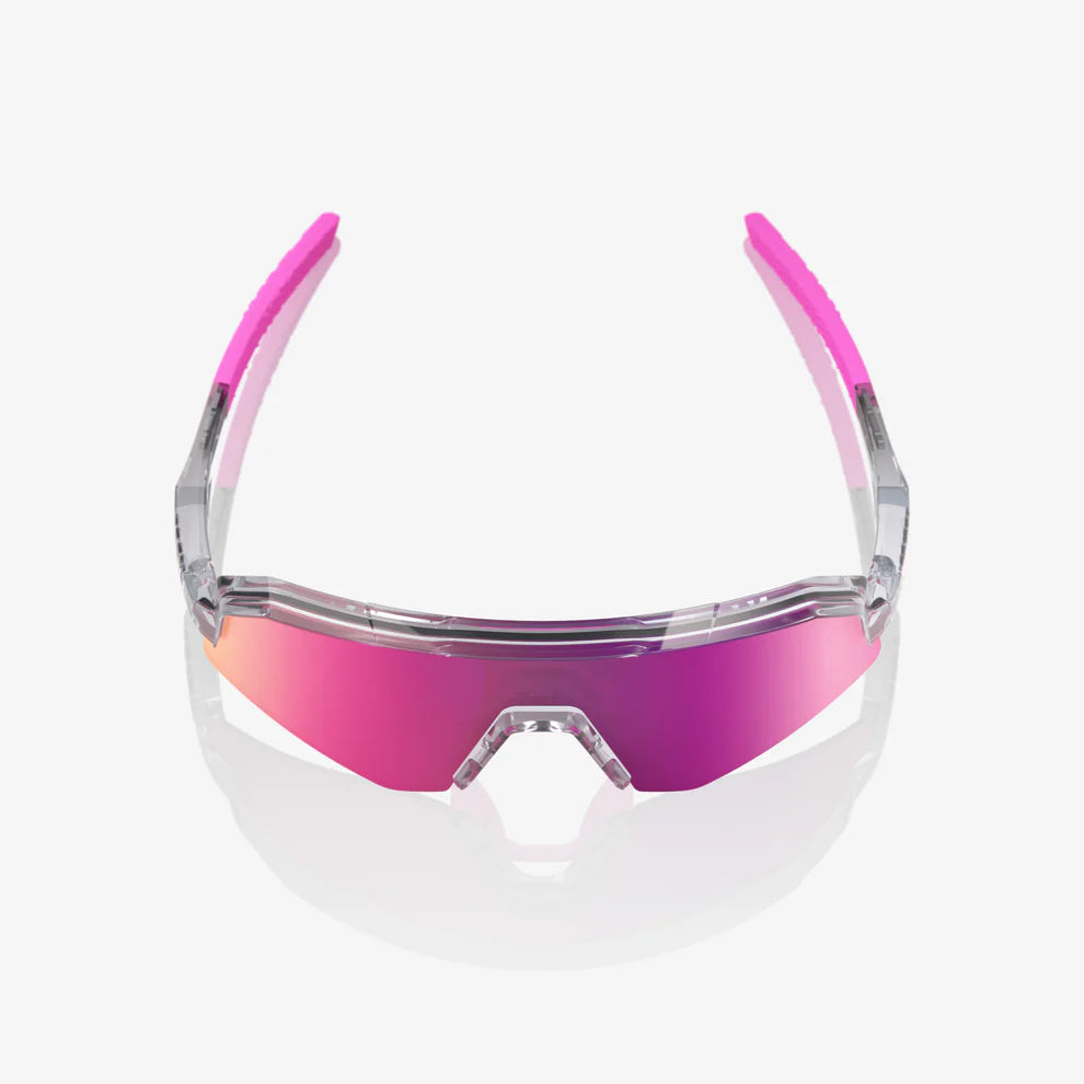 100 Percent Sunglasses - SLENDALE Youth - Polished Translucent Grey - Purple Multilayer Mirror Lens