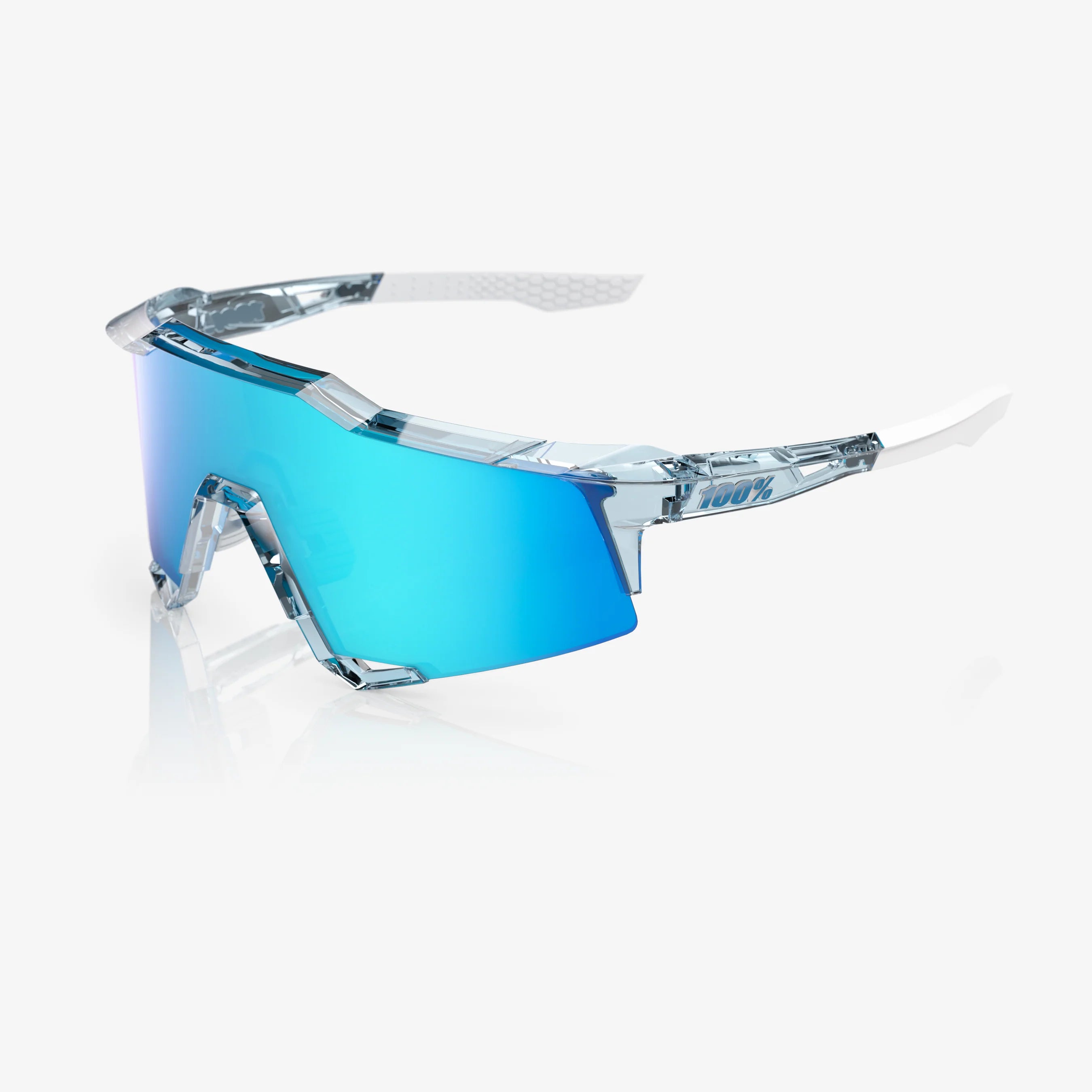 100 Percent Sunglasses - Speedcraft - Polished Translucent Mint Blue Topaz Mirror Lens