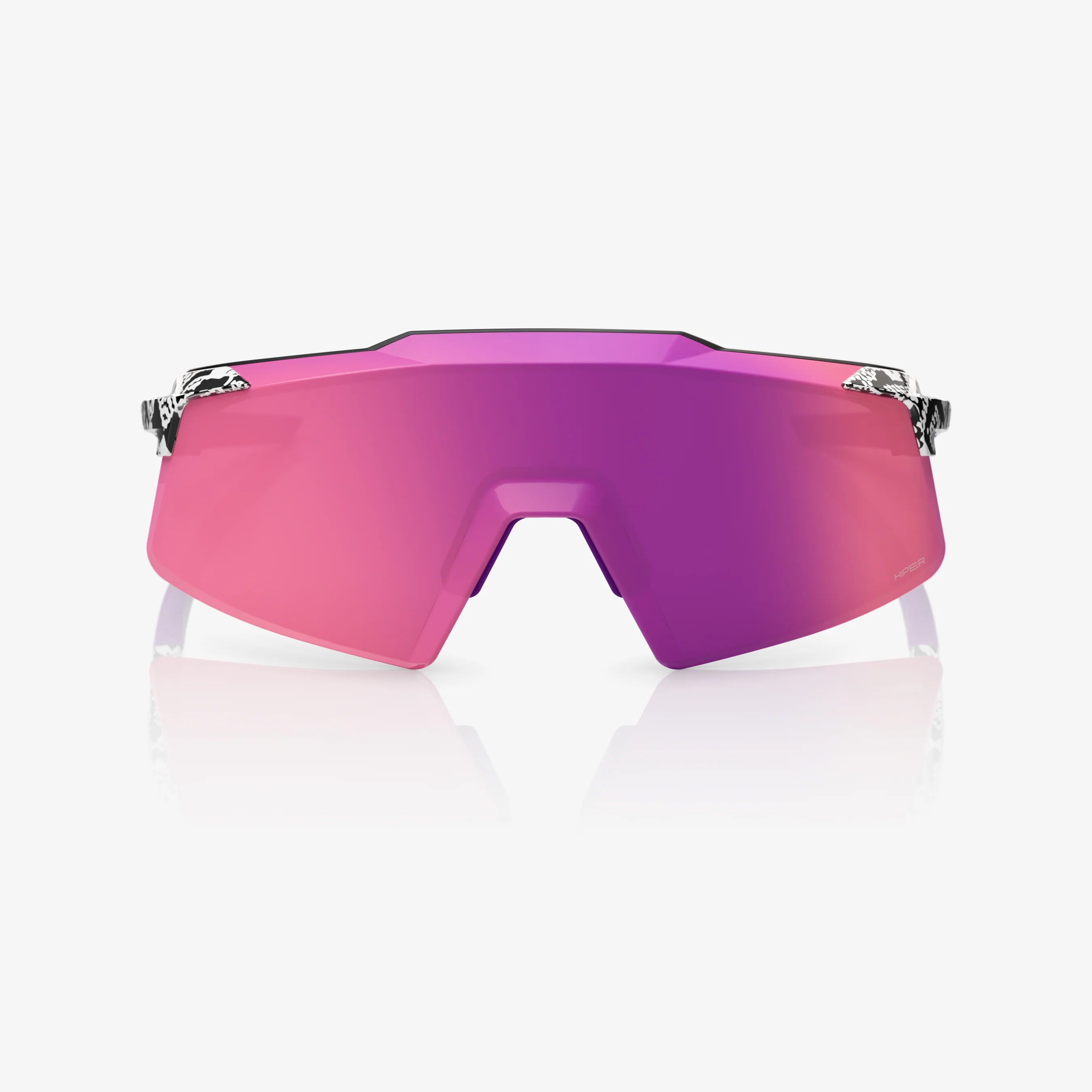 100 Percent Sunglasses - Aerocraft - Elly 3 White Venom - Purple Mirror Lens