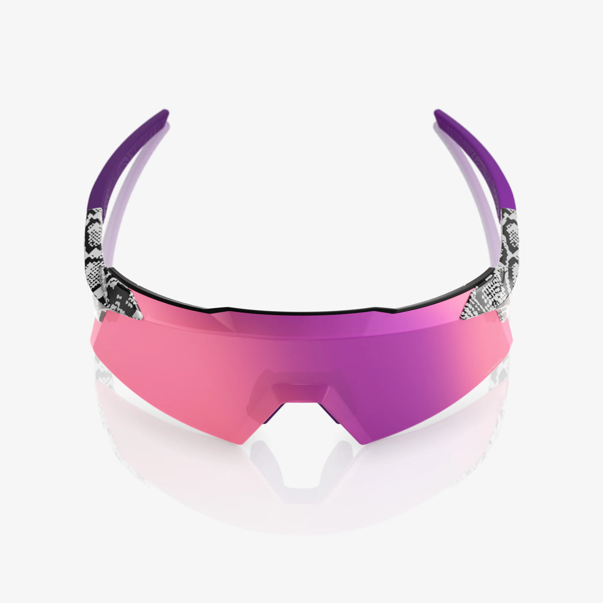 100 Percent Sunglasses - Aerocraft - Elly 3 White Venom - Purple Mirror Lens