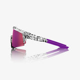 100 Percent Sunglasses - Speedcraft - Elly 3 White Venom HiPER Dark Purple Mirror Lens w/ Bonus HiPER Coral Lens