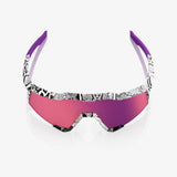 100 Percent Sunglasses - Speedcraft - Elly 3 White Venom HiPER Dark Purple Mirror Lens w/ Bonus HiPER Coral Lens