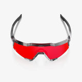 100 Percent Sunglasses - Speedcraft - MLB Authentic Polished Translucent Grey HiPER Fire Red Mirror Lens