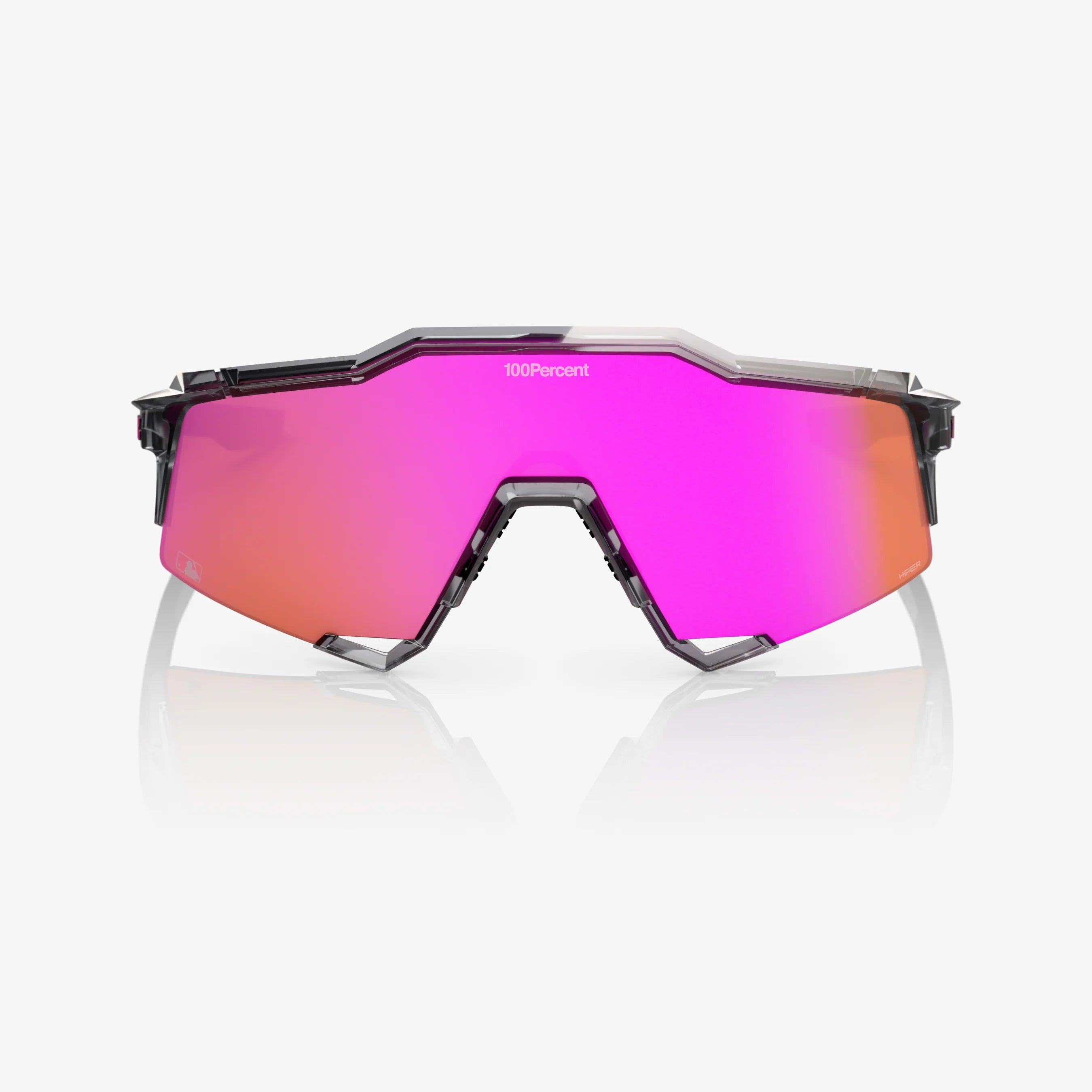 100 Percent Sunglasses - Speedcraft - MLB Authentic Polished Translucent Grey HiPER® Vital Pink Mirror Lens
