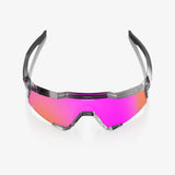 100 Percent Sunglasses - Speedcraft - MLB Authentic Polished Translucent Grey HiPER® Vital Pink Mirror Lens