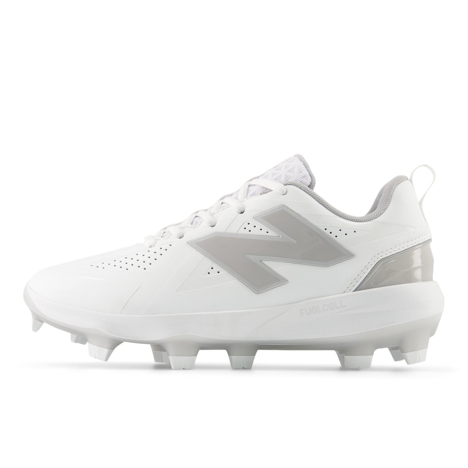New Balance Women's FUSE v5 Molded Fastpitch Softball Cleats - White/Raincloud - SPFUSEW5