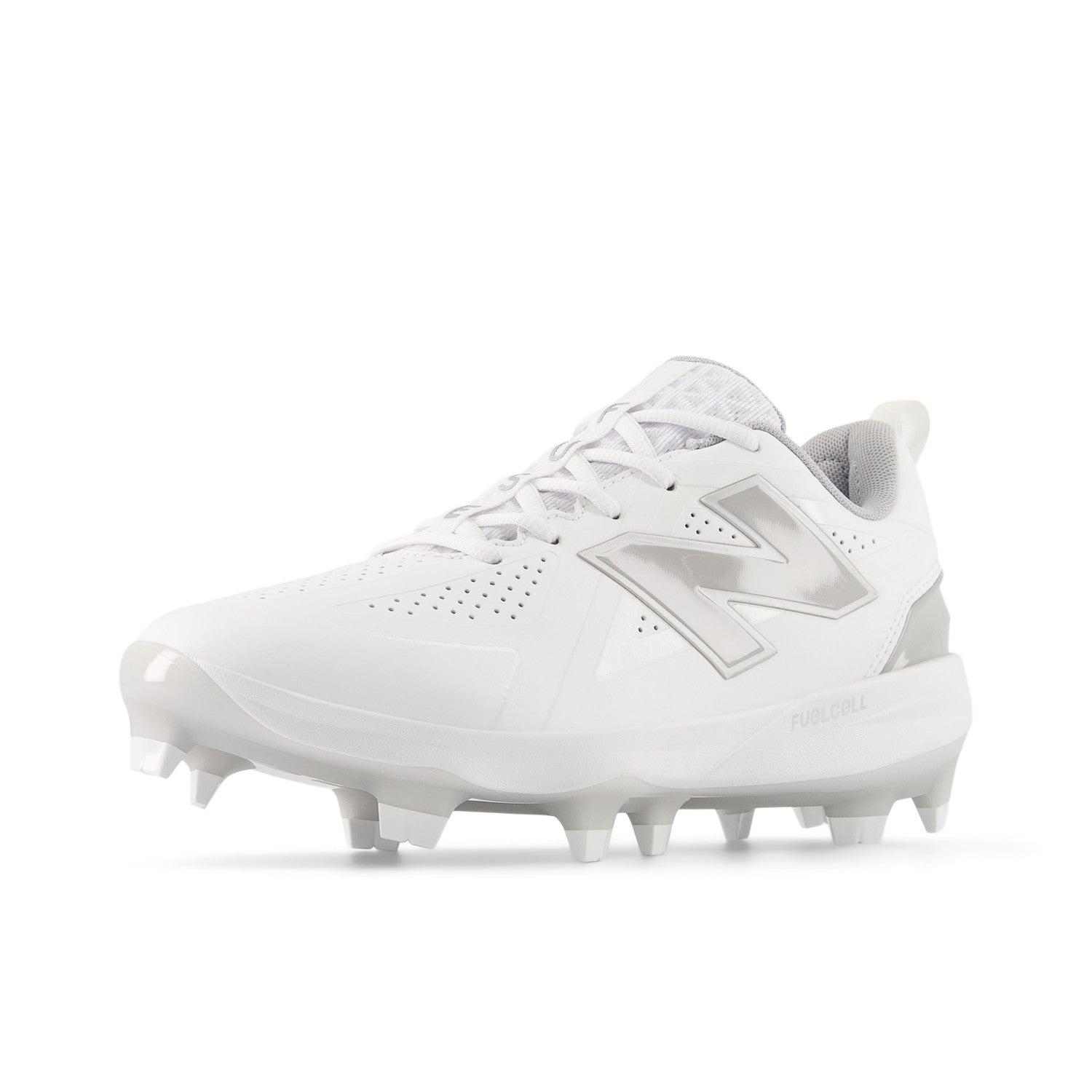 New Balance Women's FUSE v5 Molded Fastpitch Softball Cleats - White/Raincloud - SPFUSEW5