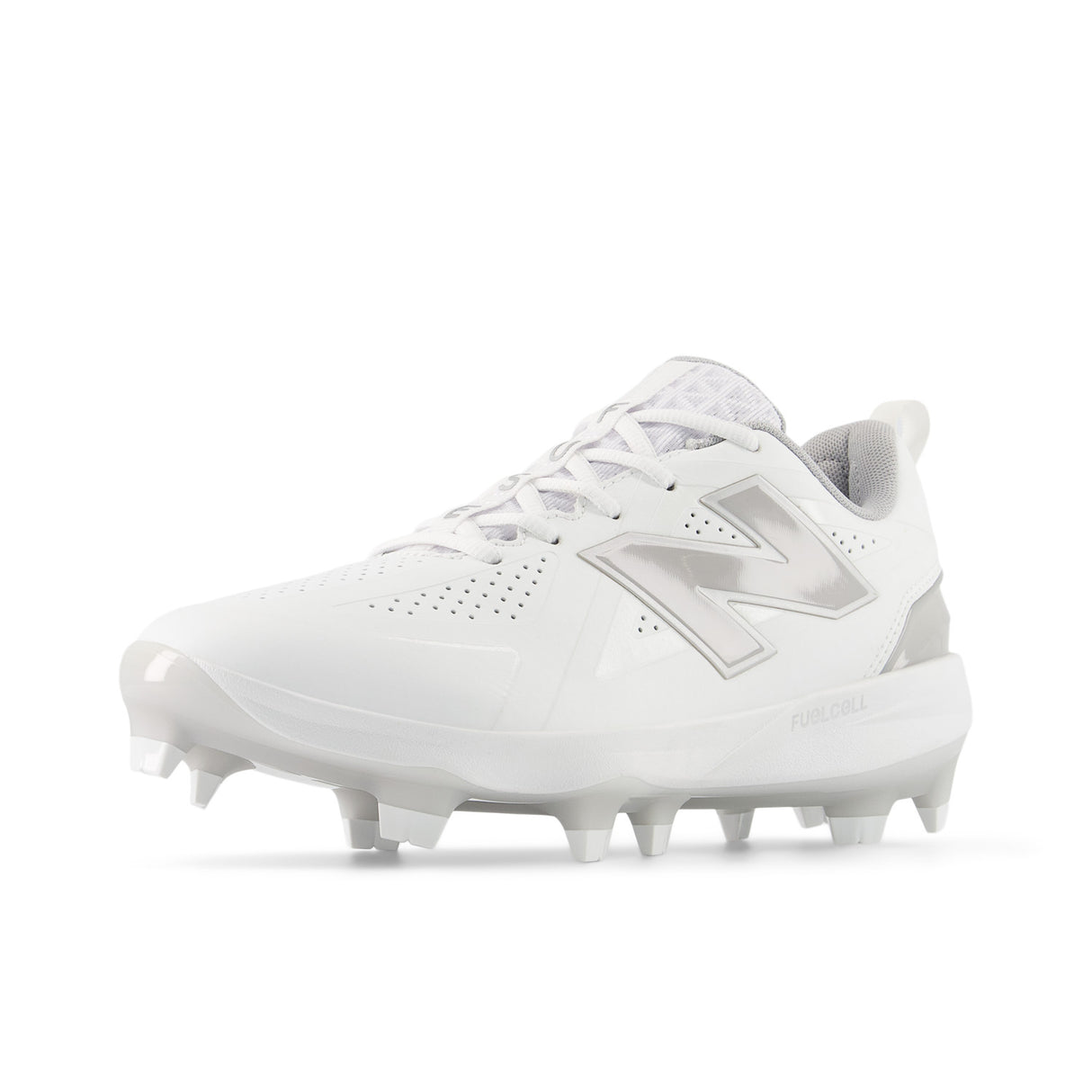 New Balance Women's FUSE v5 Molded Fastpitch Softball Cleats - White/Raincloud - SPFUSEW5