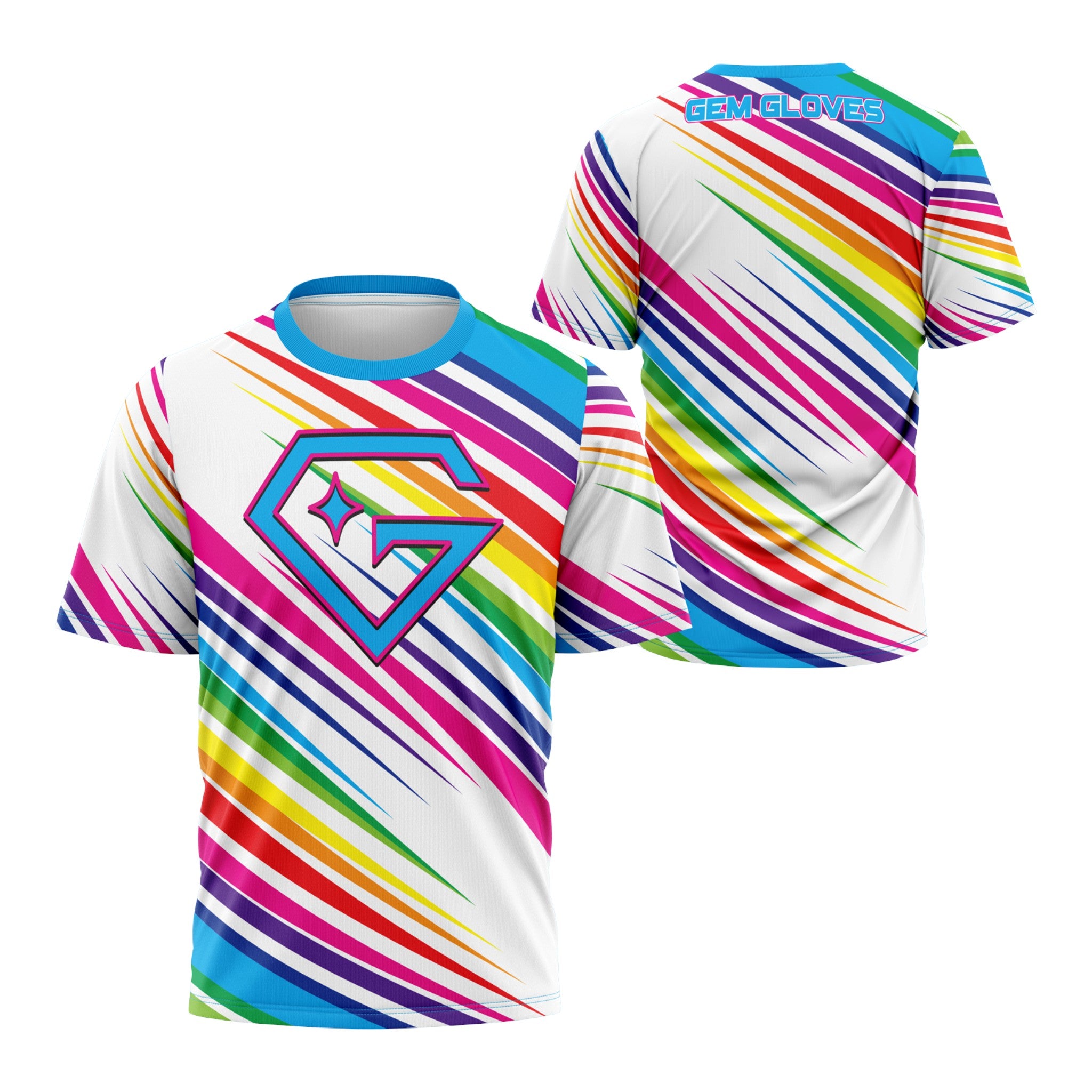 Gem Gloves Short Sleeve Shirt - Rainbow Rush
