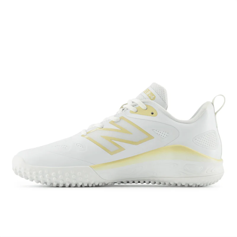 New Balance Women's Fresh Foam x Velo v4 Turf-Trainer Softball Shoes - White/Gold STVELOC4