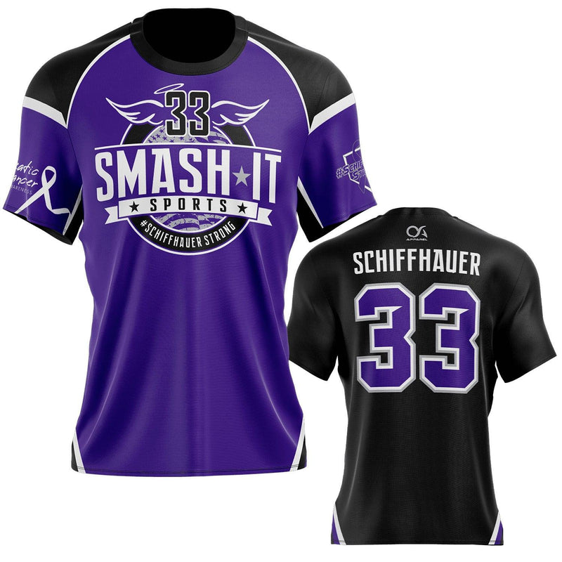 Schiffhauer Strong - Short Sleeve Jersey (Customized Buy-In) - Purple - Smash It Sports