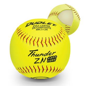 Dudley Thunder ZN Hardcore 44/375 NCS 12" Slowpitch Softballs - 4NCS12H
