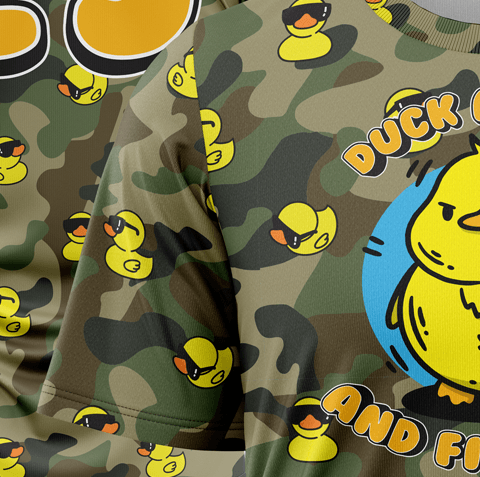 Duck Around and Find Out Camo Short Sleeve Jersey (Customized Buy-In) - Smash It Sports