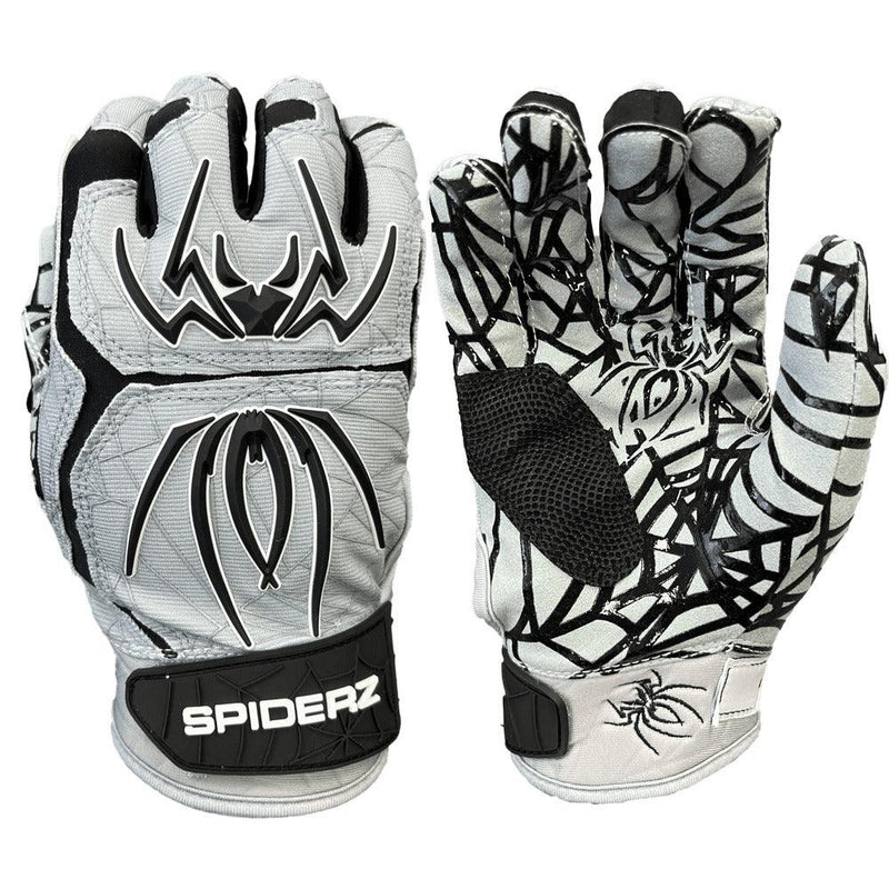 Spiderz HYBRID Batting Gloves - Silver/Black - Smash It Sports