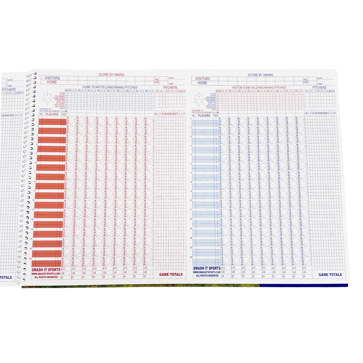 Smash It Sports Baseball/Softball Score Book (Side by Side 16 Position)