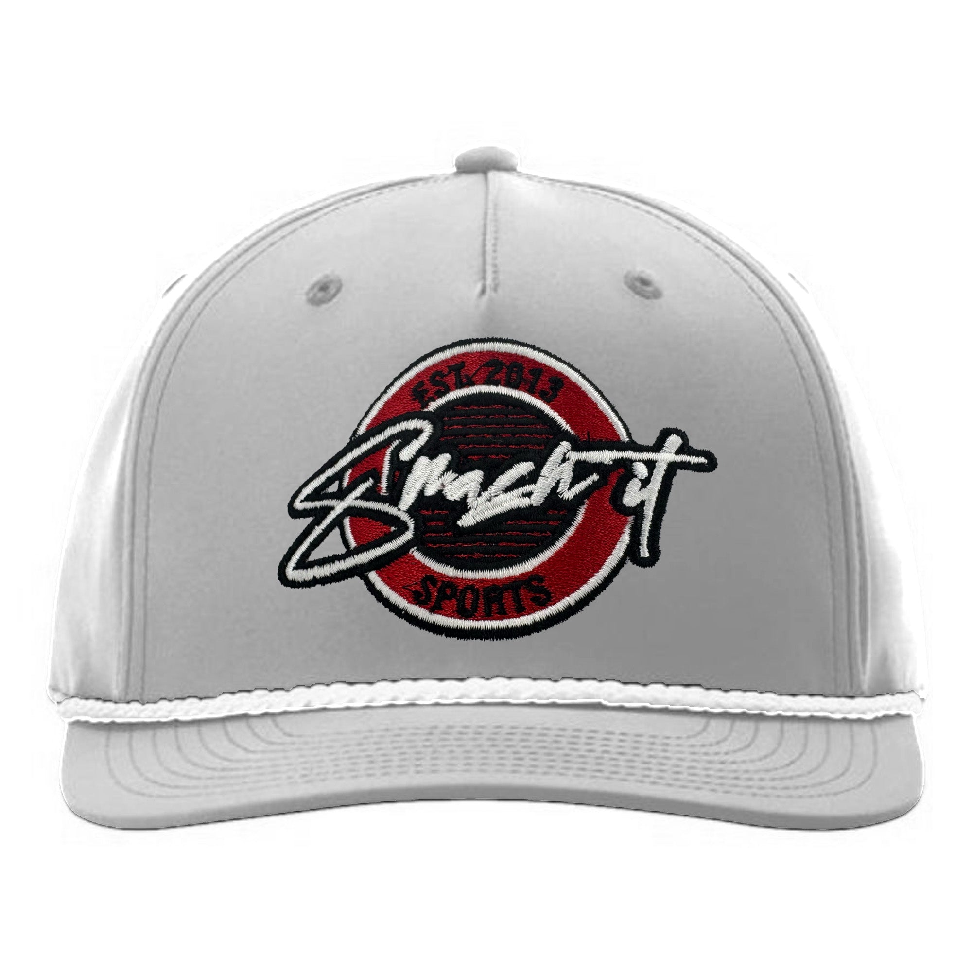 Smash It Sports Classic Rope Snapback Hat - Grey/White/Red