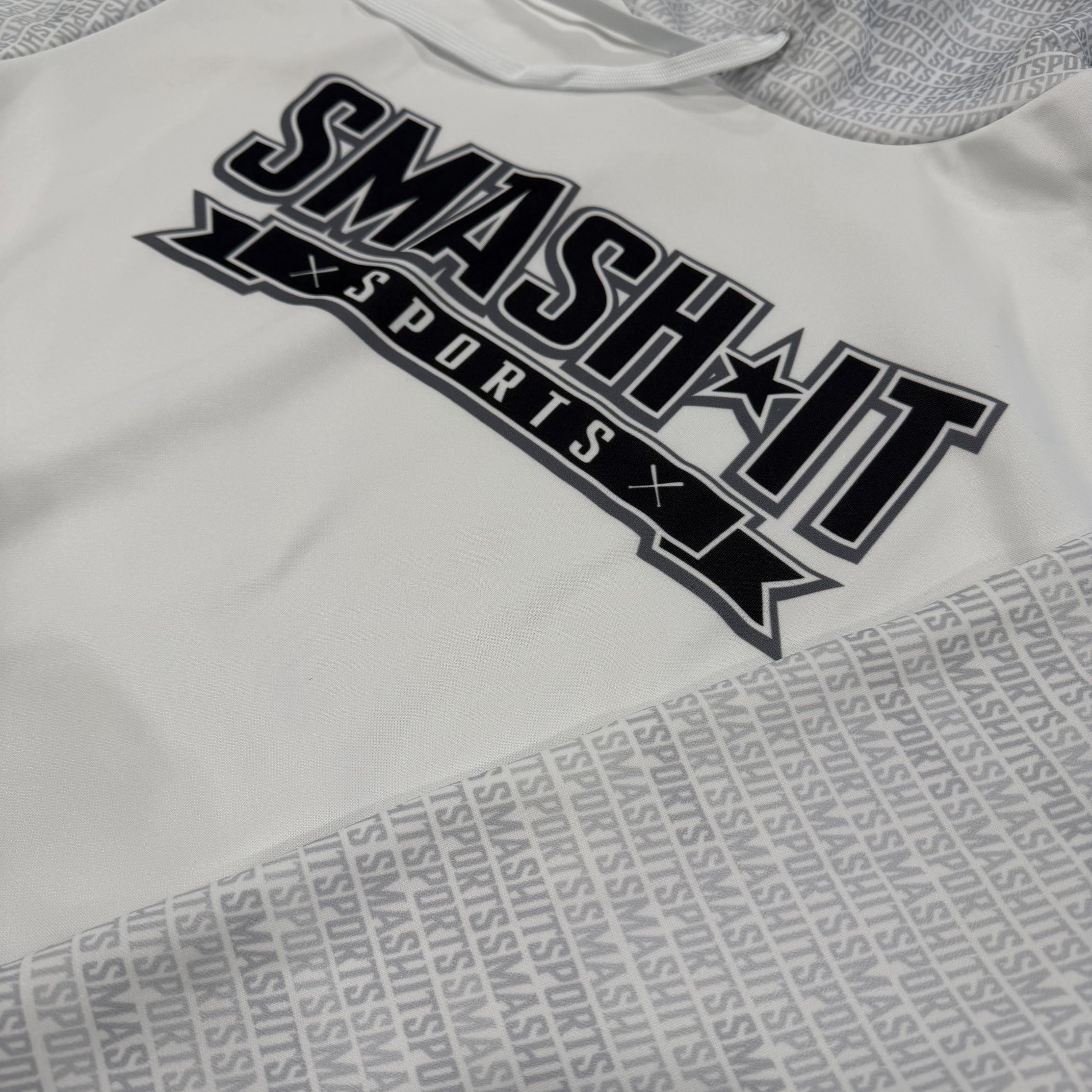 Smash It Sports Fleece Hoodie - Shadow White/Grey