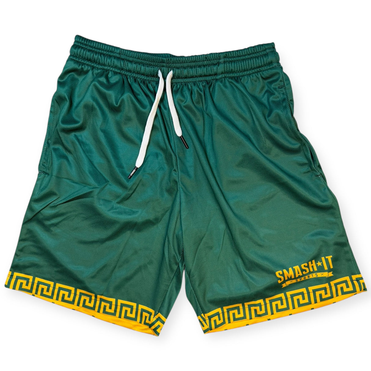Smash It Sports Mesh Shorts - Aztec Green/Gold