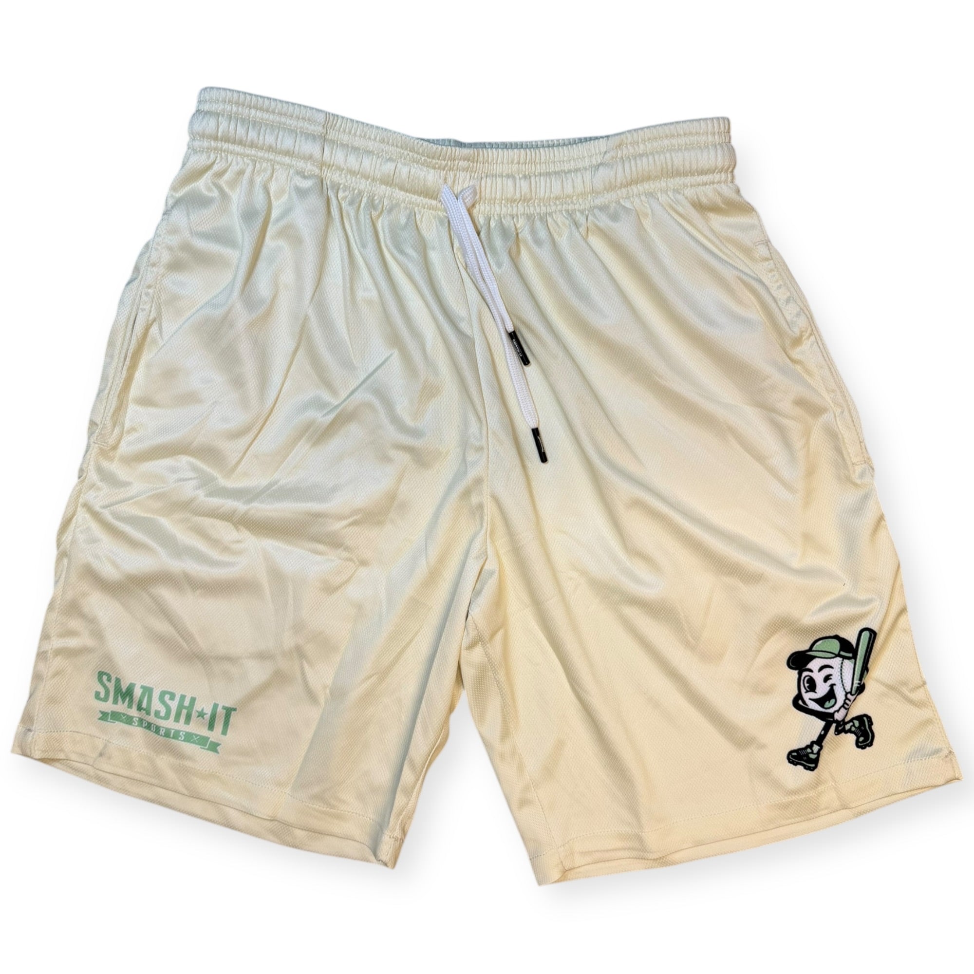 Smash It Sports Mesh Shorts - Smashie Cream/Mint/White